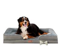 Fur & Bone Lit pour Chien Extra Large (112 x 80 x 20 cm) - Lit pour Chien XL avec Coussin Doux, Housse Amovible en Velours Pelucheux, Couche imperméable, Fond antidérapant pour Un Meilleur Soutien du
