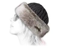 Barts Bonnet torsadé en tricot à fausse fourrure – Taille Unique, Anthracite