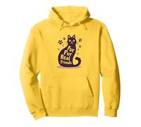 Fur Fur Real Friends Cat Patw Print Pet Lover Sweat à Capuche, Unisexe pour Adultes, Citron, L