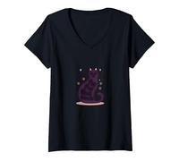 Fur Fur Real Friends Cat Patw Print Pet Lover T-Shirt avec Col en V, Femme, Noir, XXL