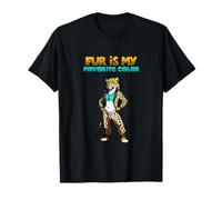 Fur is My Favorite Color l Anthro Leopard Character Artwork T-Shirt