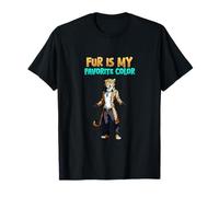 Fur is My Favorite Color l Anthro Leopard Character Artwork T-Shirt