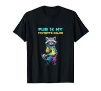 Fur is My Favorite Color Raccoon Character T-Shirt