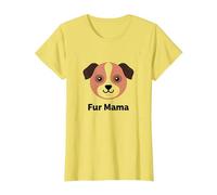 Fur Mama Adorable Cadeau pour Amoureux des Animaux de Compagnie T-Shirt, Femme, Citron, XS