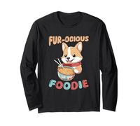 Fur-OCIOUS Foodie, Amateur de Ramen pour Chiens Corgi Manche Longue