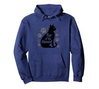 Fur of The Moment Animal fantaisiste Motif Patte de Chat Sweat à Capuche, Unisexe pour Adultes, Bleu Marine, L