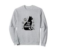 Fur of The Moment Animal fantaisiste Motif Patte de Chat Sweatshirt, Unisexe pour Adultes, Gris Chiné, XL