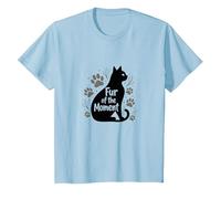 Fur of The Moment Animal fantaisiste Motif Patte de Chat T-Shirt, Enfant, Bleu Céleste, 12 Ans