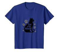 Fur of The Moment Animal fantaisiste Motif Patte de Chat T-Shirt, Enfant, Bleu Royal, 8 Ans