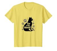 Fur of The Moment Animal fantaisiste Motif Patte de Chat T-Shirt, Enfant, Citron, 4 Ans