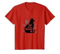 Fur of The Moment Animal fantaisiste Motif Patte de Chat T-Shirt, Enfant, Rouge, 3 Ans