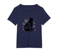 Fur of The Moment Animal fantaisiste Motif Patte de Chat T-Shirt, Femme Grandes Tailles, Bleu Marine, 1X