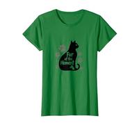 Fur of The Moment Animal fantaisiste Motif Patte de Chat T-Shirt, Femme, Vert Kelly, XS
