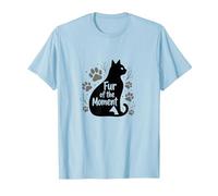 Fur of The Moment Animal fantaisiste Motif Patte de Chat T-Shirt, Homme, Bleu Céleste, L
