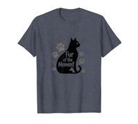 Fur of The Moment Animal fantaisiste Motif Patte de Chat T-Shirt, Homme, Bleu Chiné, 3XL