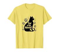 Fur of The Moment Animal fantaisiste Motif Patte de Chat T-Shirt, Homme, Citron, L