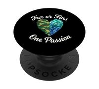Fur Or Fins One Passion Animal Lover propriétaire d'animal PopSockets PopGrip Adhésif