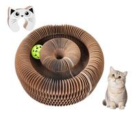 Furalia Twistou - Nouveauté, Planche A Gratter Accordéon pour Chat Encourage Lexploration Et La Curiosité Aide A Réduire Le Stress Et L'anxiété, avec Cloche (Style tête de Chat * 3)