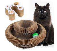 Furalia Twistou - Nouveauté, Planche A Gratter Accordéon pour Chat Encourage Lexploration Et La Curiosité Aide A Réduire Le Stress Et L'anxiété, avec Cloche (Style gâteau * 3)