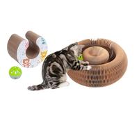 Furalia Twistou - Nouveauté, Planche A Gratter Accordéon pour Chat Encourage Lexploration Et La Curiosité Aide A Réduire Le Stress Et L'anxiété, avec Cloche (Style en C * 2)