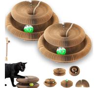 Furalia twistou - nouveauté, Twistou griffoir Chat furilla, Griffoir pour Chat Carton avec Cloche, Carton ondulé résistant, Anti-Stress, Design réversible, Résistant aux Rayures (2PCS)