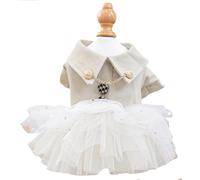 Furbabycare Fashion Sweet Puppy Dog Automne et Hiver Princesse Jupe Pet Dog Lace Cake Caraco Tutu Robe A-Blanc-1 XL