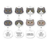 FURBB Cat ID Tags, Personalized Cat Tags Pet ID Tags Cute Unique Originality Design 144 Shapes Similar to Your Kitty, Name Tags Lightweight with up to 4 Lines of Custom Text Clear Easy to Read(2 Pack)