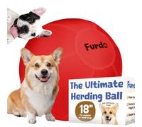 Furdo Balle de troupeau pour chiens, berger australien, bétail, border collie, pour talons bleus et autres chiens de petite et moyenne taille, jouet pour chien de troupeau, balle de cheval - Rouge
