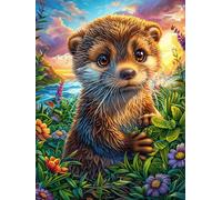 Furet dans Une Prairie en Fleurs 500 Pièces Puzzle Expert Confirmé en Carton sans Déformation Rêve Magique de Science-Fiction Très Difficile Décoration Murale Collection Cadeau Fête des Pères Premium