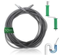 Furet Deboucheur Canalisation 10 m,avec Adaptateurs Électriques et Manuels Professionnel Tige de Nettoyage Tuyaux Débouchage WC