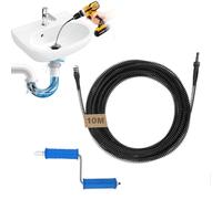 Furet Deboucheur Canalisation, 10mX8mm Spirale Déboucheur Wc Avec Manivelle,Spirale De Nettoyage De Canalisations Avec Adaptateurs électriques Et Manuels,Sonde De Debouchage Pour Wc Evier Canalisation