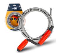 Furet Deboucheur Canalisation 3m x 6mm Sonde de Debouchage avec Manivelle Spirale Déboucheur pour Nettoyage Tuyaux Douche Baignoire Evier