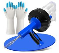 Furet Déboucheur Canalisation - 7,6M Furet Plomberie Automatique à Entrée et Sortie avec Gants, Furet Electrique Professionnel pour Cuisine, Salle de Bain, l'Égouttement et l'Évier Spirale de vidange