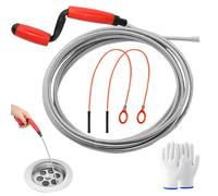 Furet Deboucheur Canalisation, Furet Deboucheur avec Manivelle 5 m × 6 mm,Deboucheur Wc de Nettoyage de Canalisations pour Toilettes et Cuisine