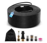 Furet Deboucheur Canalisation Haute Pression 30M,Tuyau Flexible 210 Bar 60°C,Avec Adaptateur,Buse Fixe/Rotative,Rallonge De Tuyau Pour Karcher Nettoyeur Compatible Avec Kärcher K2-K7 (30M)