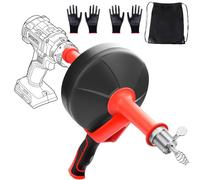 Furet Deboucheur Canalisation Professionnel 13 Mètres Deboucheur WC Karcher Déboucheur Evier Haute Pression Automatique Furet Plomberie Inclut Deux Paires De Gants pour Nettoyage écologique Des Tuyaux