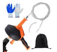 Furet Déboucheur Canalisation, Spirale Nettoyage Tuyau, Furet Plomberie avec Gants Imperméables, Déboucheur Canalisation pour Cuisine, Lavabo, Douche, Baignoire (B, 13 m)