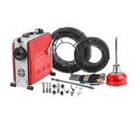 VEVOR Furet Déboucheur Canalisations Électrique, 850 W, avec Câble à Ressort Acier 14,5 m x 16 mm, 14 m x 22 mm, 5 m x 9,5 mm, 0,4 m x 12 mm, 11 Coupeurs, pour Débouchage Tuyaux 50-200 mm de Diamètre