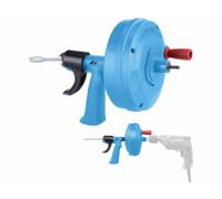 Furet déboucheur de canalisation 8 m avec manivelle et mandrin pour perceuse AGT