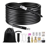 Furet Karche 10M, Tuyau Deboucheur Canalisation Haute Pression, Tuyau Nettoyeur Haute Pression, 5800 PSI/400 Bar, Compatible avec Karcher K2-K7, avec Buse Rotative & Adaptateur