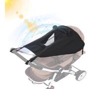 Furforstk pare soleil poussette universelle avec protection UV 50+ ombrelle poussette universelle imperméable pare soleil cosy universelle avec hublot et ailes d'abat-jour, noir