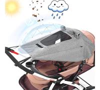 Furforstk poussette universelle avec protection UV 50+ parasol imperméable capote avec hublot et ailes d'abat-jour, protege soleil
