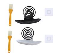 Furforstk Support Spirale Anti Moustique 2 pièces Porte Spirale Anti Moustique avec 2 brosses et 2 Crochets Support de Bobine Anti-Moustique pour la Maison, l'extérieur, Le Camping, Montage Mural