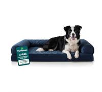 Furhaven Large Orthopedic Dog Bed Quilted Sofa-Style w/Removable Washable Cover - Navy, Large