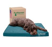 Furhaven Large Orthopedic Dog Bed Water-Resistant Indoor/Outdoor Logo Print Oxford Polycanvas Mattress w/Removable Washable Cover - Deep Lagoon, Large