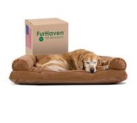 FurHaven Lit matelassé pour Chien avec Housse Amovible et Lavable - Marron grillé - Jumbo (Taille XL)