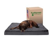 Furhaven Lit pour Chien en Gel rafraîchissant avec Housse Amovible et Lavable, pour Chiens jusqu'à 56,7 kg - Matelas en Tissu éponge et Daim - Gris, Jumbo Plus/XXL