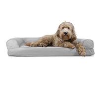 FurHaven Lit pour Chien en Gel rafraîchissant pour Chiens de Grande/Moyenne Taille avec traversins Amovibles et Housse Lavable, pour Chiens jusqu'à 25 kg - Canapé matelassé - Gris argenté, Taille L