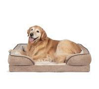 Furhaven Lit pour Chien en Gel rafraîchissant pour Chiens de Grande/Moyenne Taille avec traversins Amovibles et Housse Lavable, pour Chiens pesant jusqu'à 25 kg - Canapé Confortable en Peluche et
