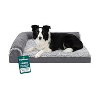 FurHaven Lit pour Chien en Gel rafraîchissant pour Chiens de Grande/Moyenne Taille avec traversins Amovibles et Housse Lavable, pour Chiens jusqu'à 25 kg - Chaise Bicolore en Fausse Fourrure et Daim